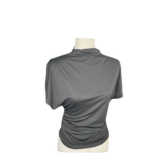(NWT) Zara Side Ruched Top  ANTHRACITE GRAY Size XS - Picture 6 of 8